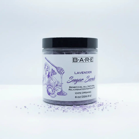Professional studio shot of Lavender Sugar Scrub